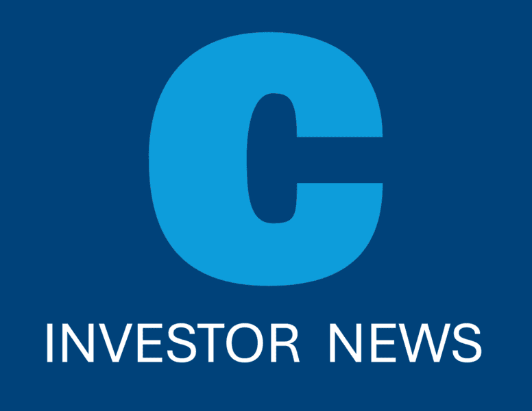Large blue letter “C” above the words “INVESTOR NEWS” in white text on a dark blue background.